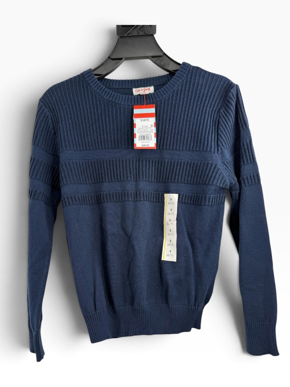 Cat & Jack Navy Ribbed Crewneck Sweater - Kids